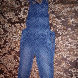 Hollister juniors bibs overalls retro print m 8 10 jeans pants vintage Y2K